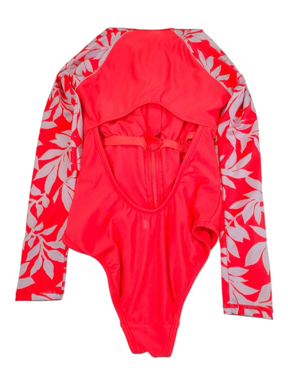 All in Motion Swimsuit Women’s Small Coral Floral Long Sleeve One Piece Stretch